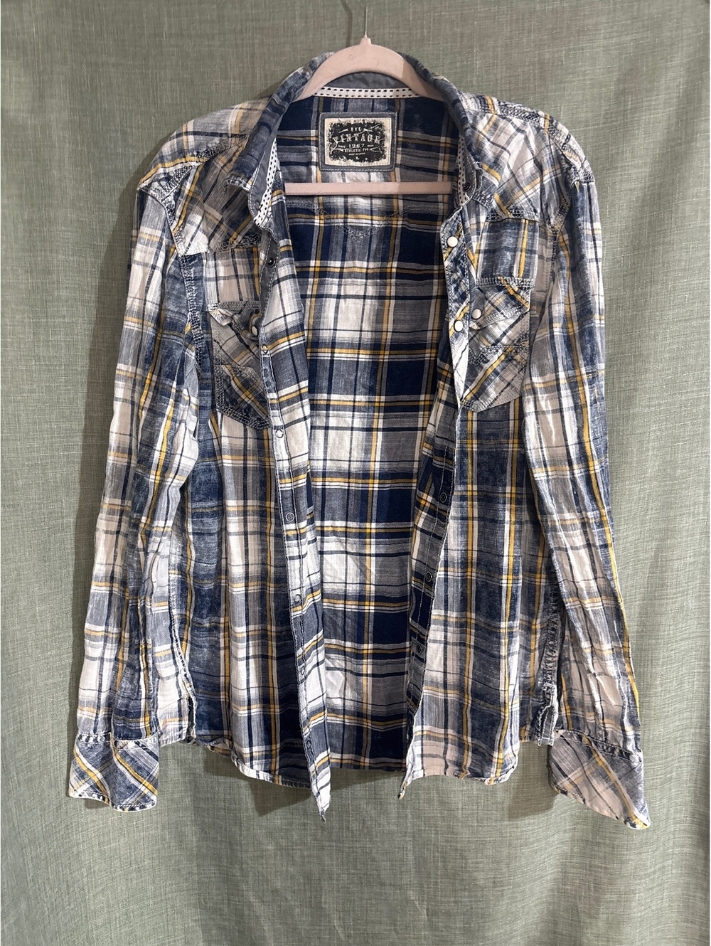BKE Vintage 1967 Athletic Fit Plaid Shirt Large